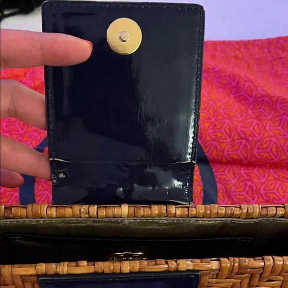 Tory Burch Tan Woven Clutch with Logo - Picture 3 of 6